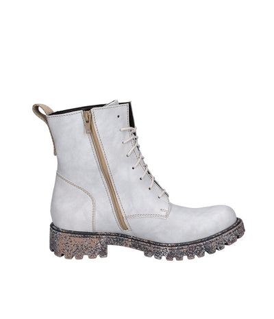 Josef Seibel Military Style Off White Boots