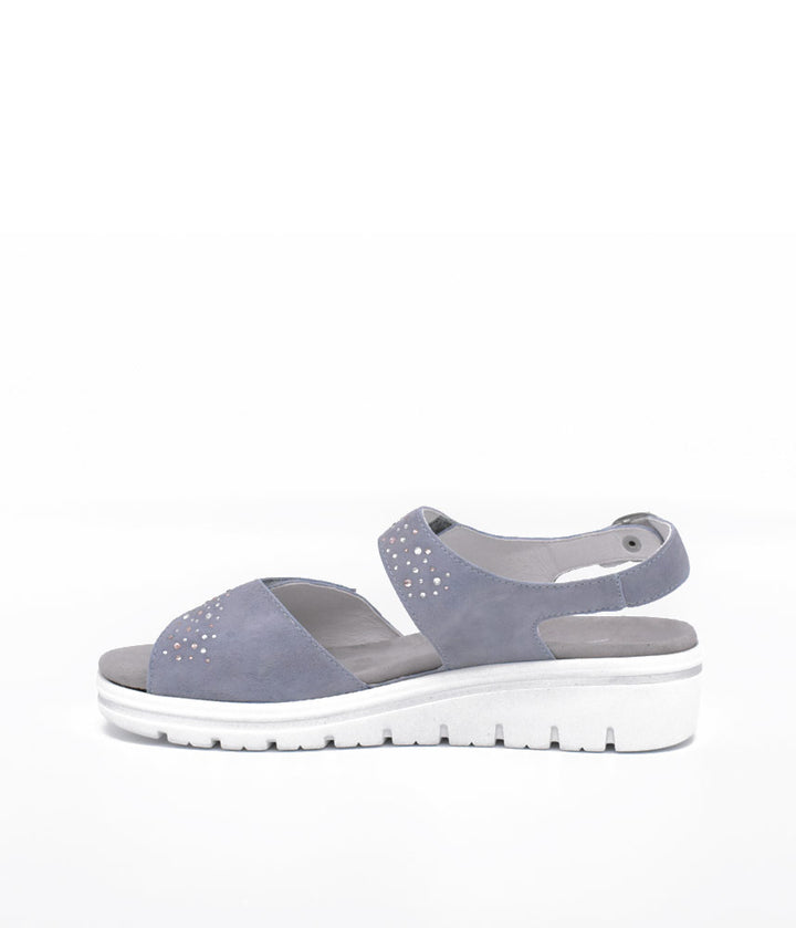 Semler Sky Blue Diamante Wedge Sandals