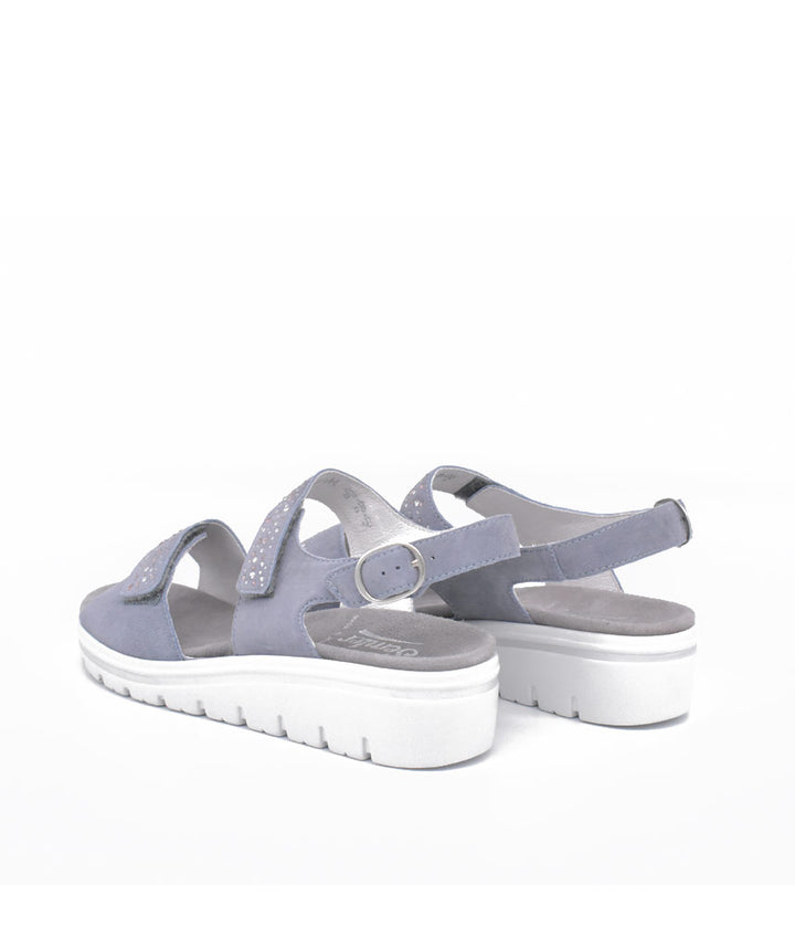 Semler Sky Blue Diamante Wedge Sandals