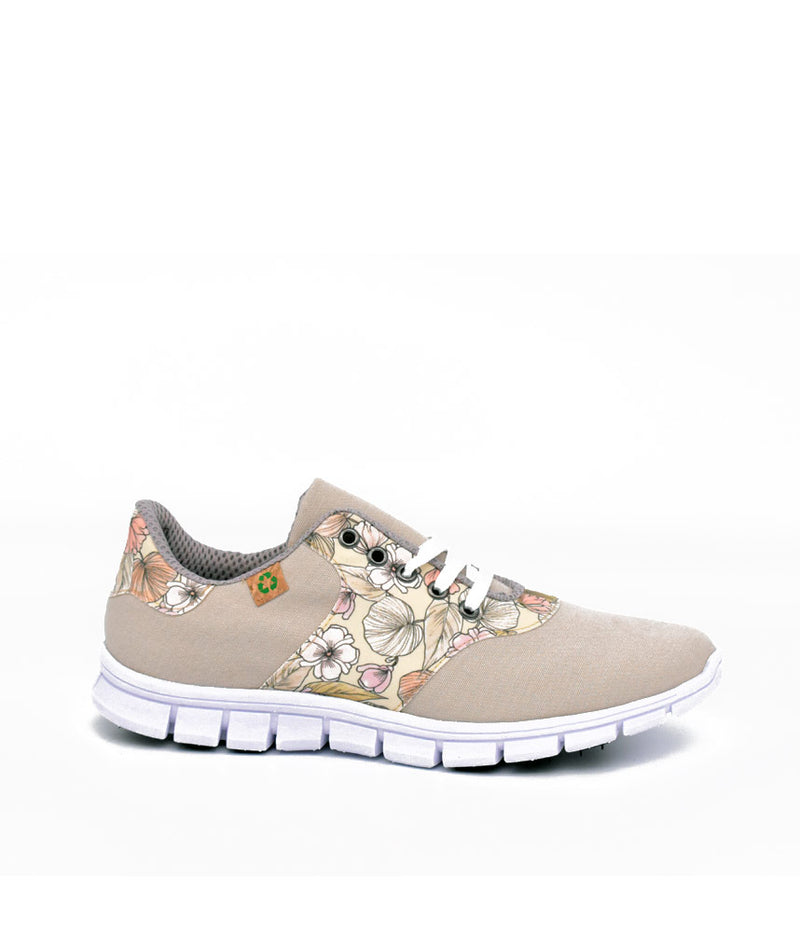 Cinderella Vegan Pretty Floral Beige Trainers