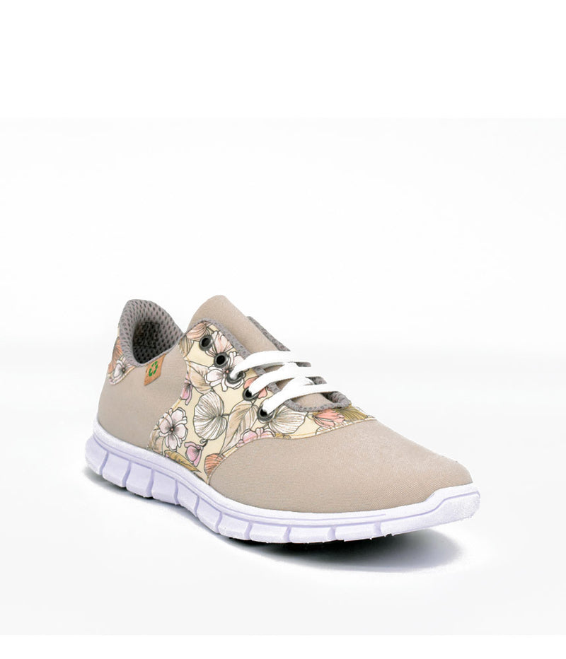 Cinderella Vegan Pretty Floral Beige Trainers