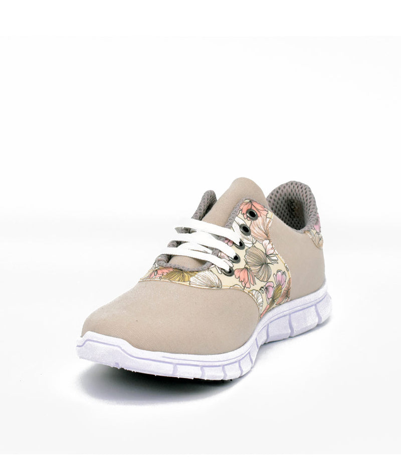 Cinderella Vegan Pretty Floral Beige Trainers