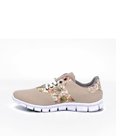 Cinderella Vegan Pretty Floral Beige Trainers