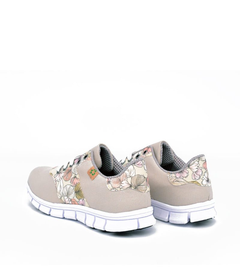 Cinderella Vegan Pretty Floral Beige Trainers