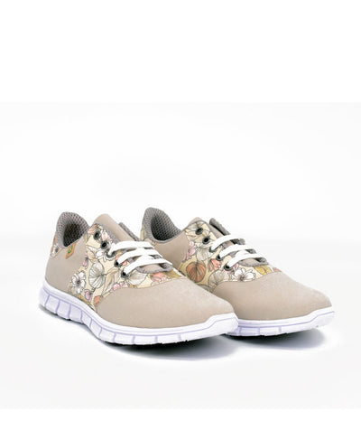 Cinderella Vegan Pretty Floral Beige Trainers