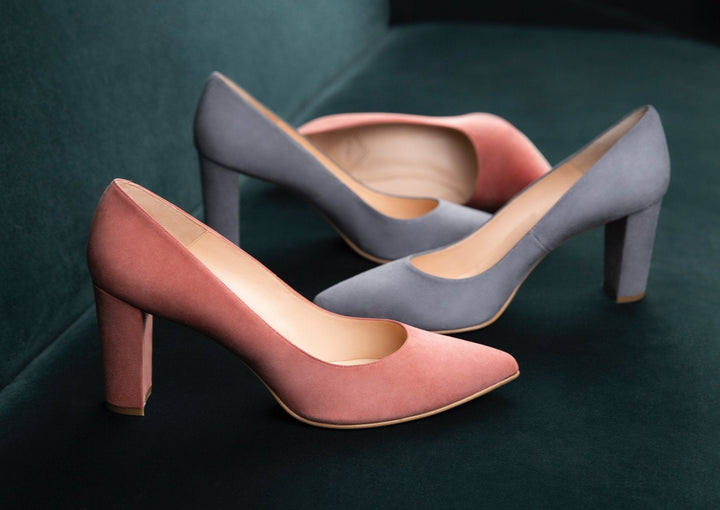 Marylebone Block Heel Pump — Steel