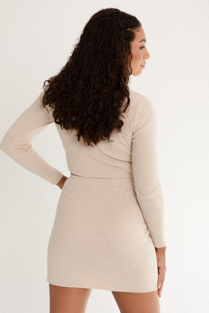 Jade Mini Slit Skirt - Ivory