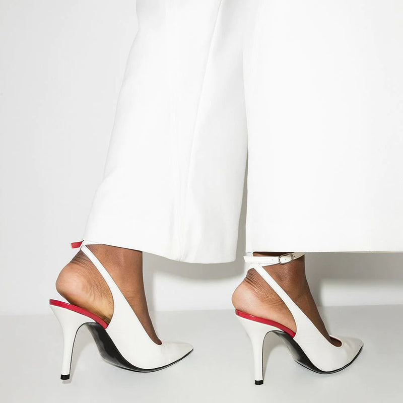 white vegan leather shoe for tall women