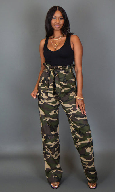 No Limit Paper Bag Cargo Pants - Camo