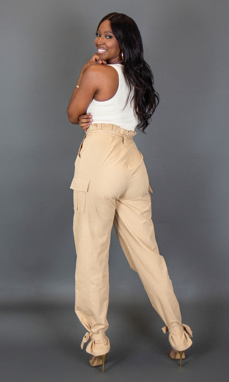 No Limit Paper Bag Cargo Pants - Khaki