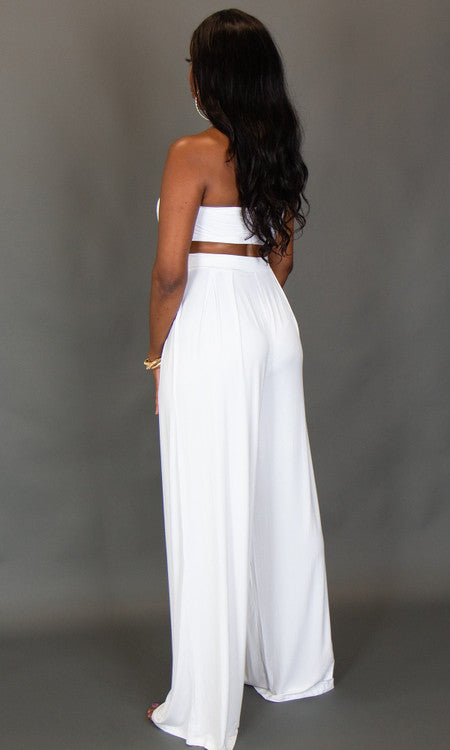 Tall Women's White Two Piece Pant Set Tall Women's White Two Piece Pant Set