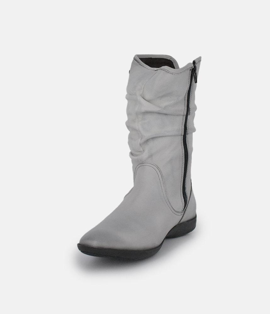 Cinderella Shoes Versatile Grey Midi Boots