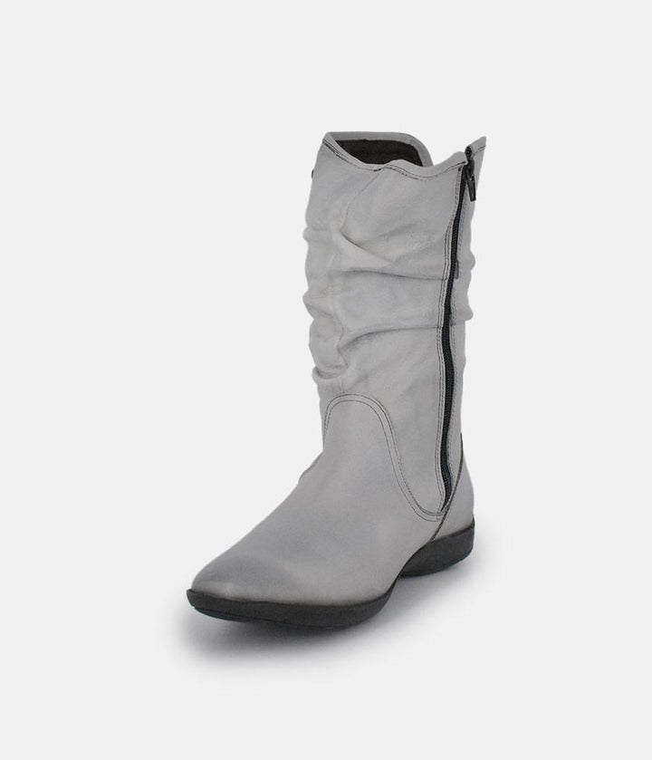 Cinderella Shoes Versatile Grey Midi Boots