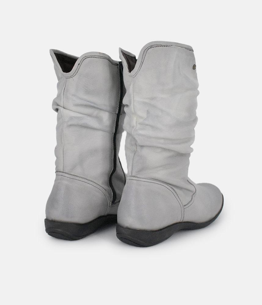 Cinderella Shoes Versatile Grey Midi Boots