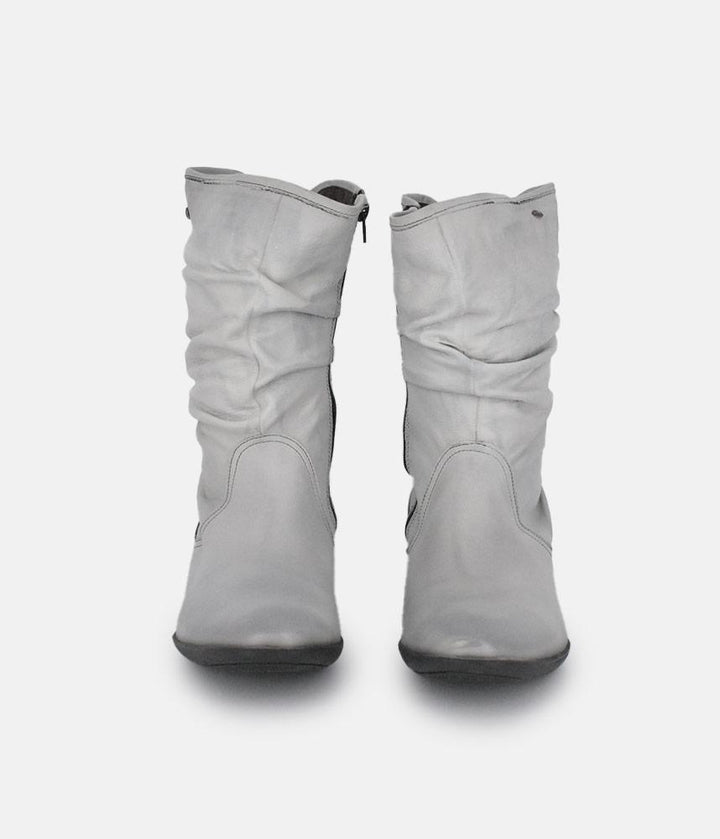 Cinderella Shoes Versatile Grey Midi Boots