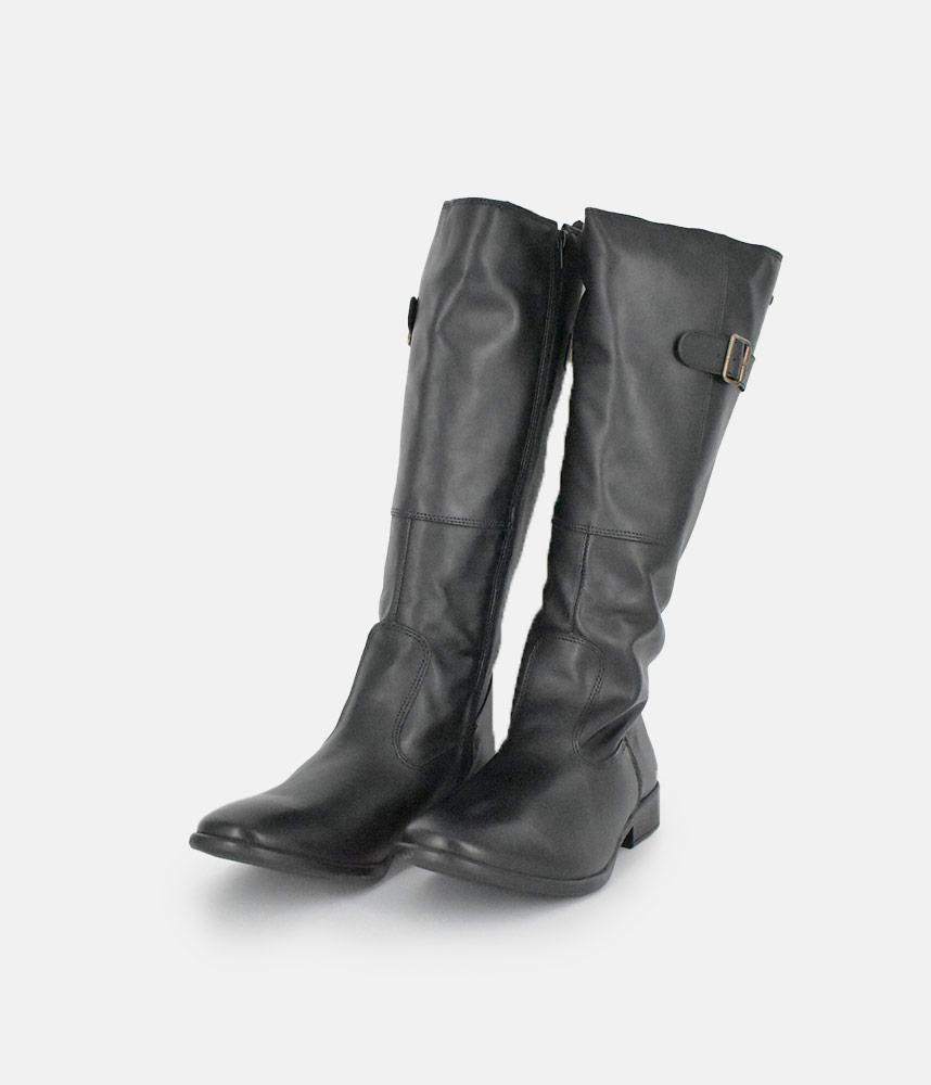 Cinderella Shoes Fashionable Long Black Leather Boots