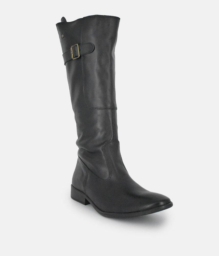 Cinderella Shoes Fashionable Long Black Leather Boots