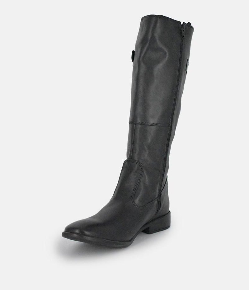 Cinderella Shoes Fashionable Long Black Leather Boots