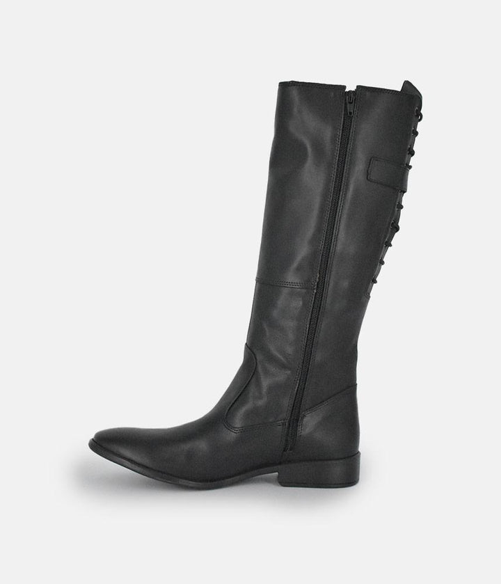 Cinderella Shoes Fashionable Long Black Leather Boots