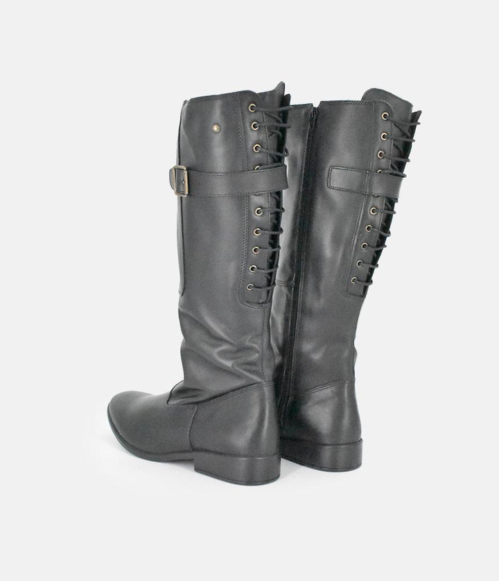 Cinderella Shoes Fashionable Long Black Leather Boots