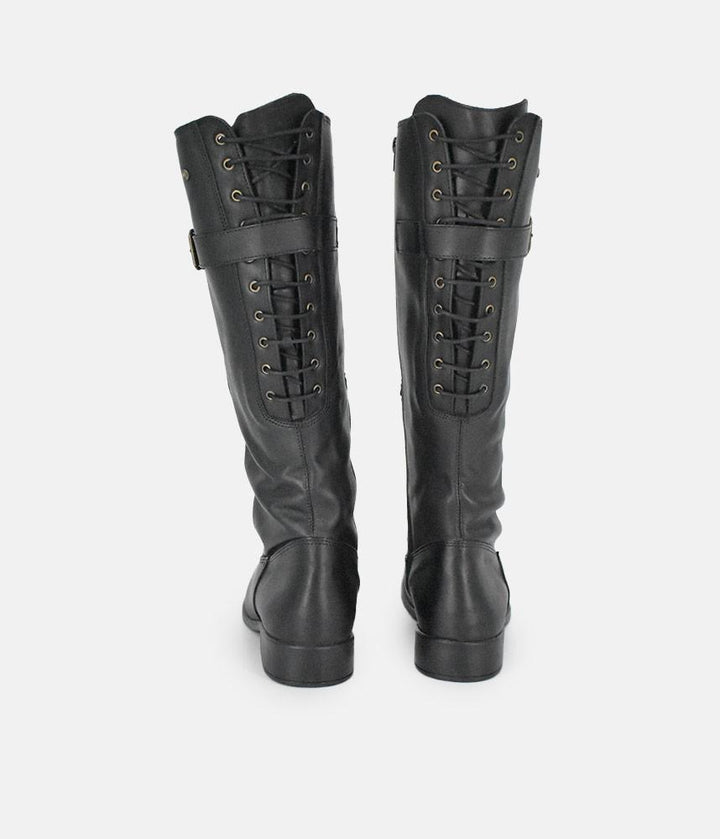 Cinderella Shoes Fashionable Long Black Leather Boots