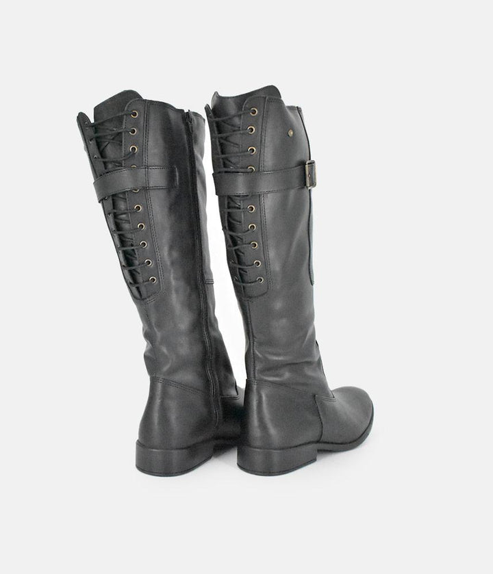 Cinderella Shoes Fashionable Long Black Leather Boots