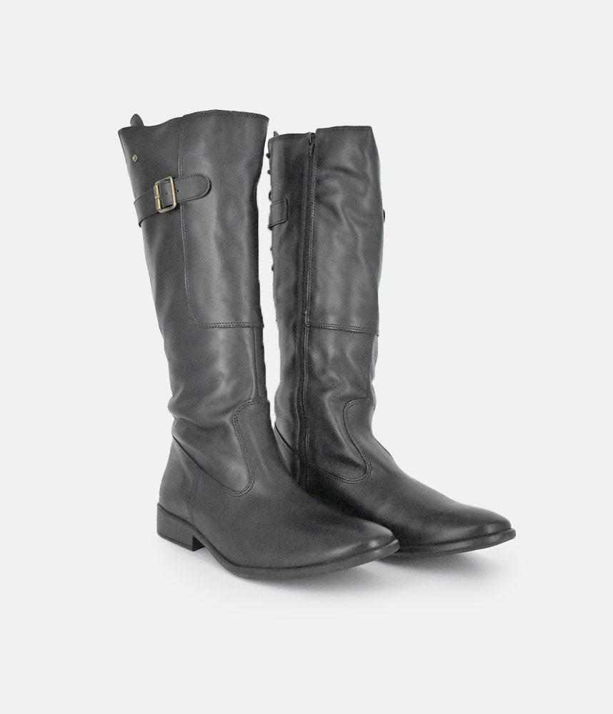 Cinderella Shoes Fashionable Long Black Leather Boots