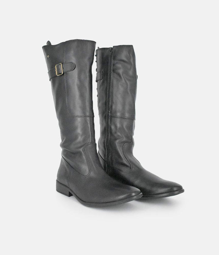 Cinderella Shoes Fashionable Long Black Leather Boots