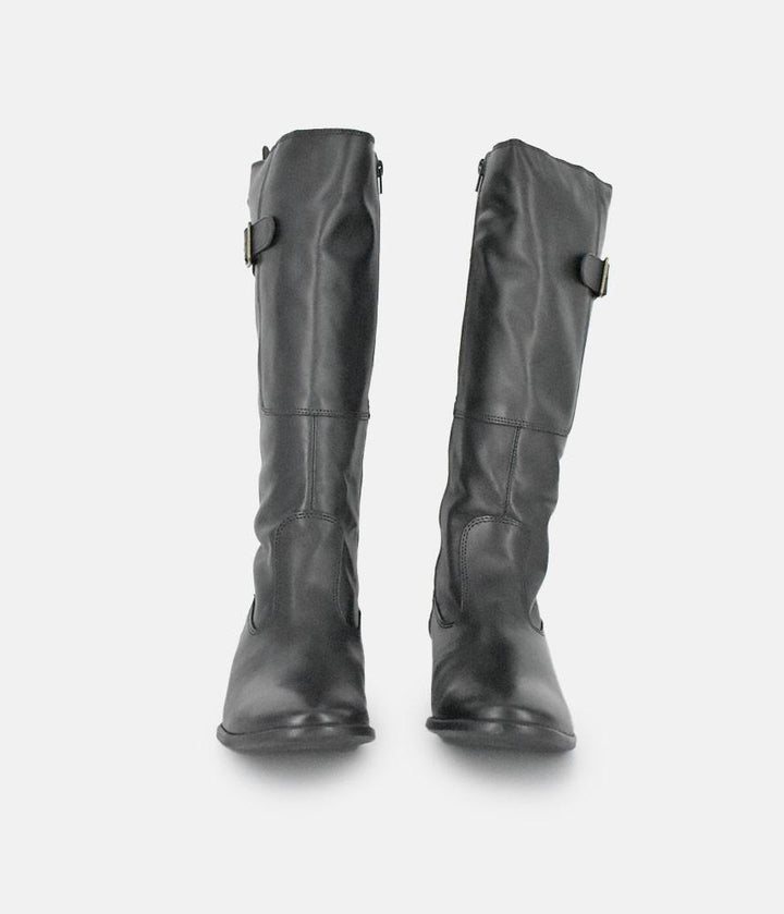 Cinderella Shoes Fashionable Long Black Leather Boots