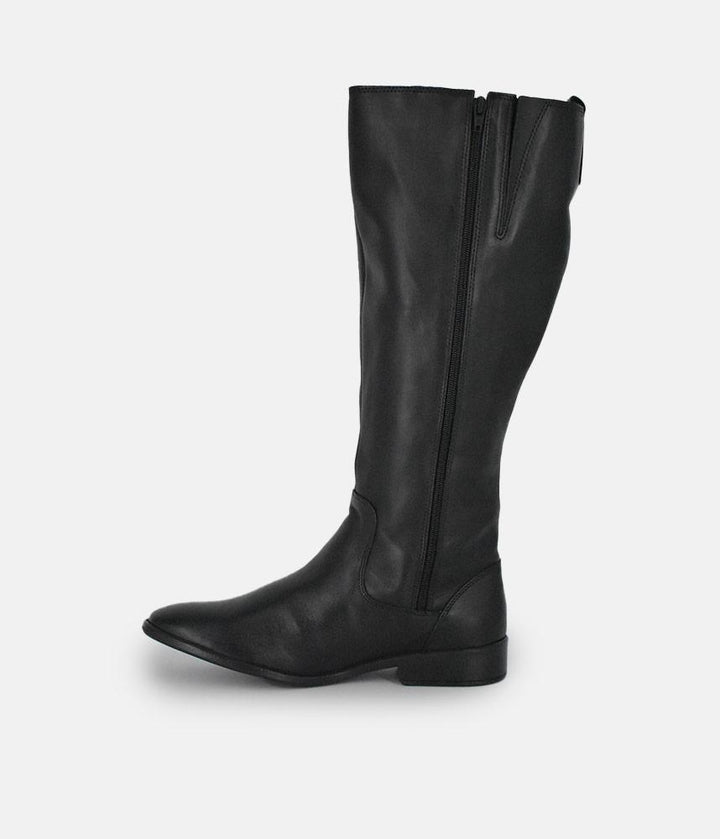 Cinderella Shoes Classic Long Black Leather Boots