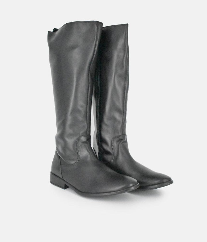 Cinderella Shoes Classic Long Black Leather Boots