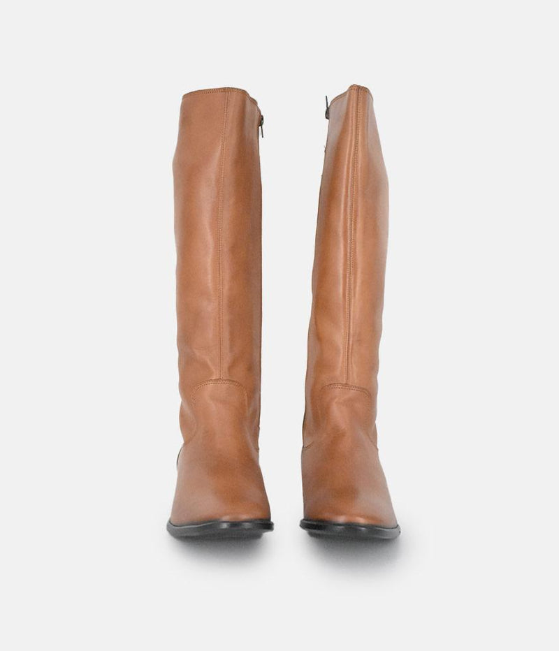 Cinderella Shoes Classic Long Brown Leather Boots