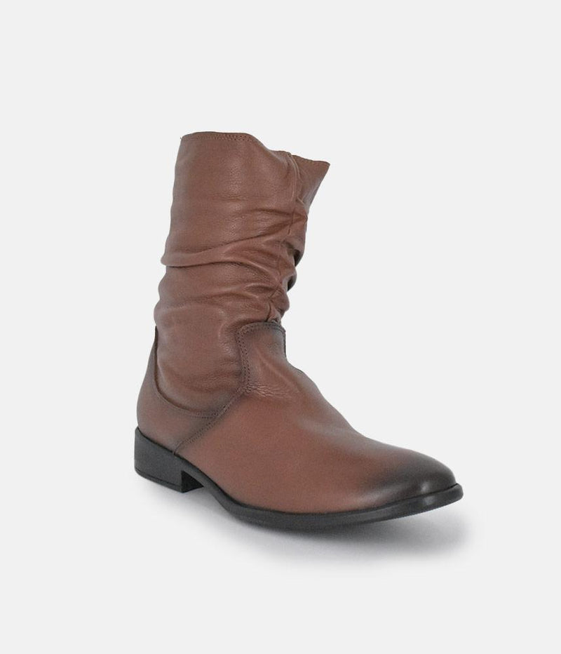 Cinderella Shoes Versatile Brown Midi Boots