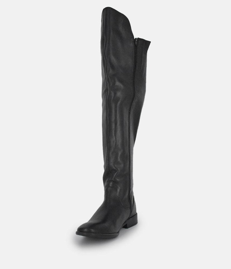 Cinderella Shoes Black Leather Thigh High Boots