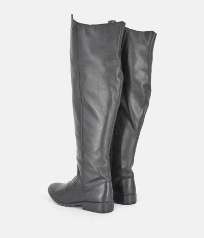 Cinderella Shoes Black Leather Thigh High Boots