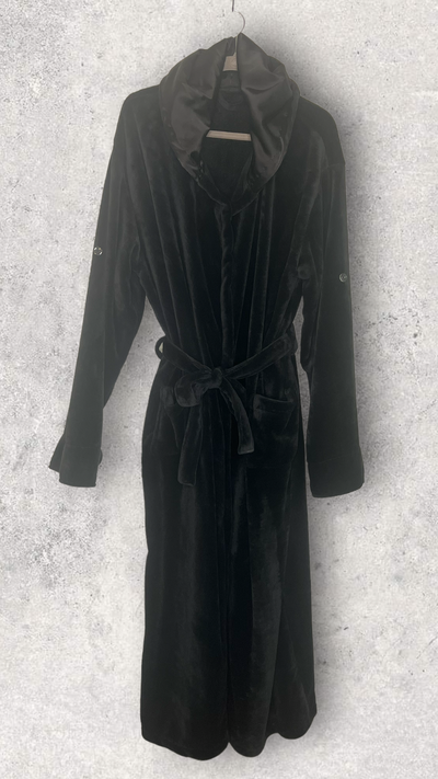 Black Premium Satin Lined Hooded Robe