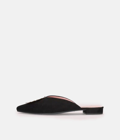 Pretty Ballerinas Plush Black Velvet Mule