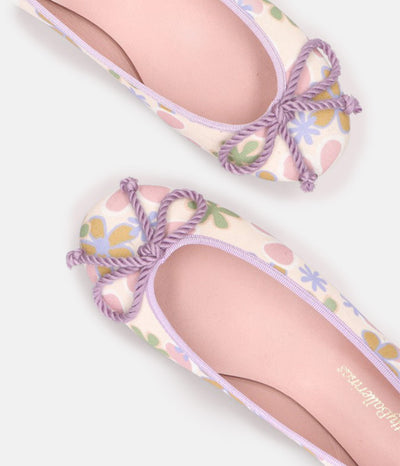 Pretty Ballerina Beautiful Floral Lavendar Ballerinas