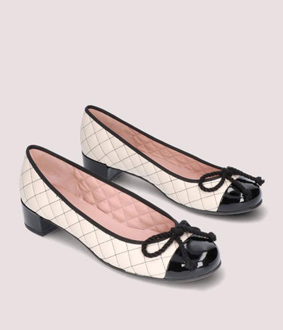 Pretty Ballerinas Chic Quilted Monochrome Mid Heels