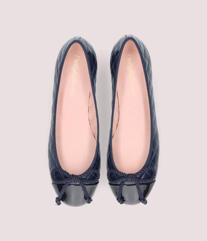 Pretty Ballerinas Chic Quilted Navy Mid Heels – Tall Size