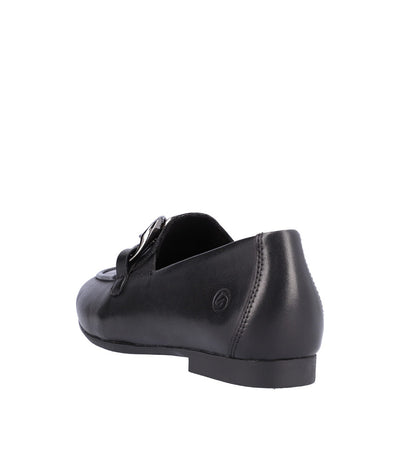 Remonte Stylish Black Leather Slip On Shoe