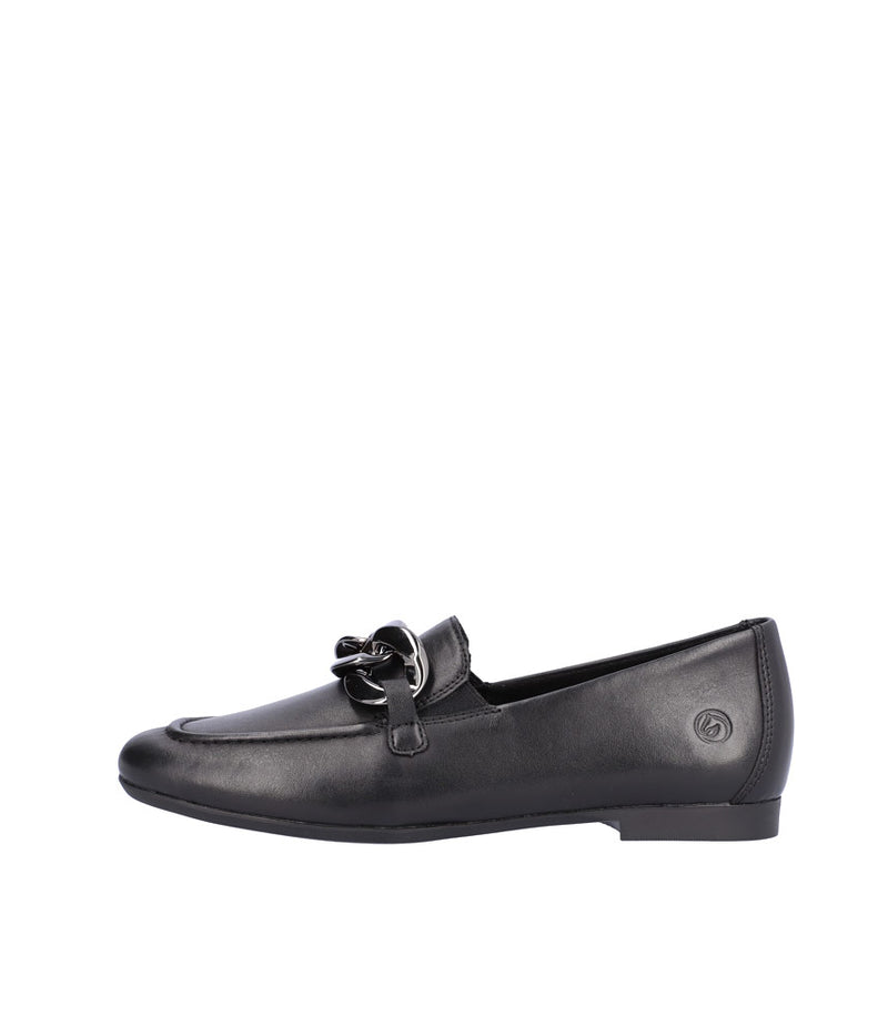 Remonte Stylish Black Leather Slip On Shoe