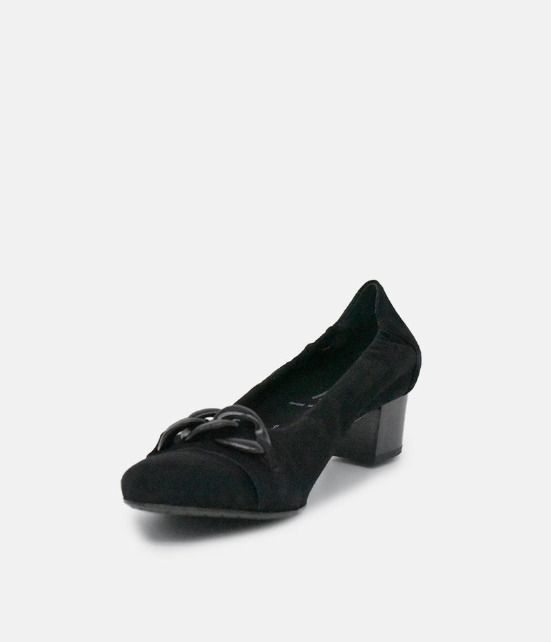 Semler Plush Dressy Black Suede Heels