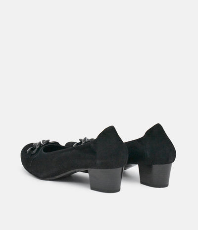 Semler Plush Dressy Black Suede Heels