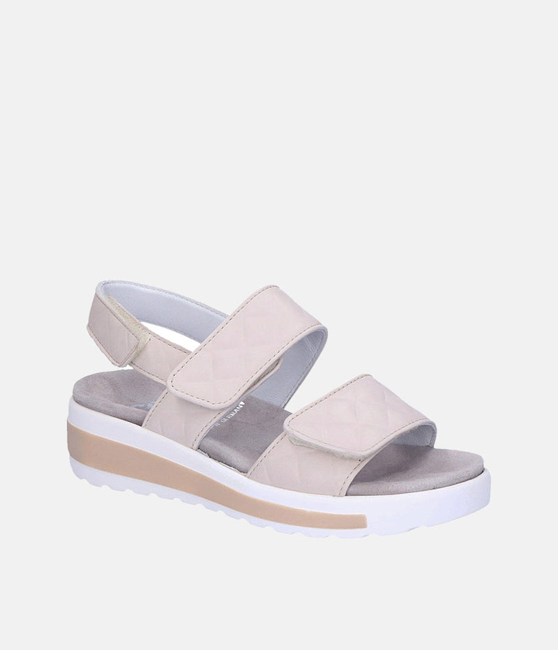 Semler Fashionable Quilted Cream Wedge Sandals