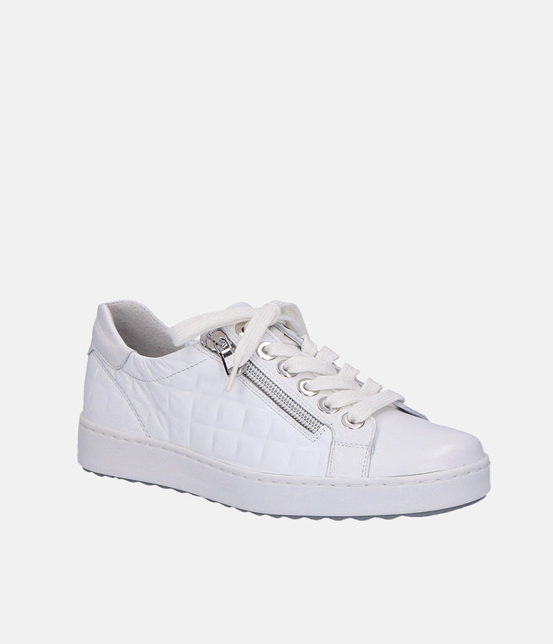 Semler Luxurious Quilted White Trainers