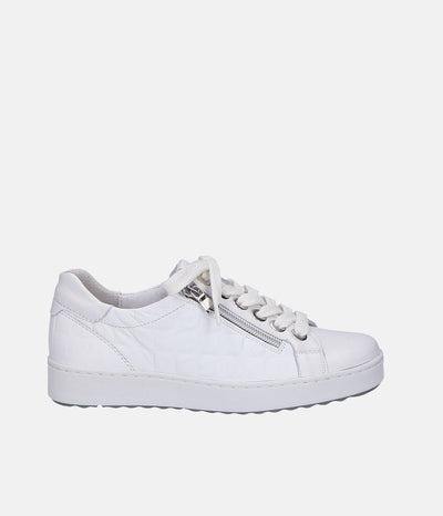 Semler Luxurious Quilted White Trainers