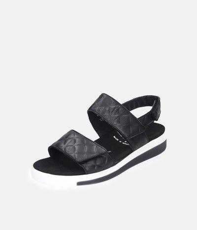 Semler Fashionable Quilted Black Wedge Sandals