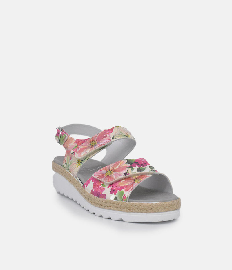 Semler Pretty Pink Floral Wedge Sandals