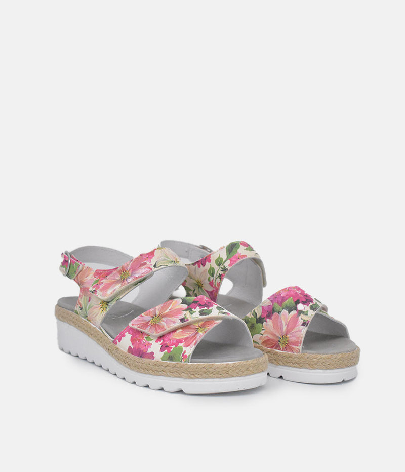 Semler Pretty Pink Floral Wedge Sandals